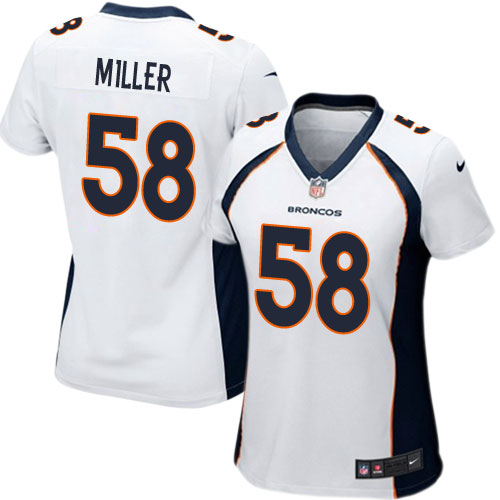 Women's Nike Denver Broncos #58 Von Miller Game White NFL Jersey