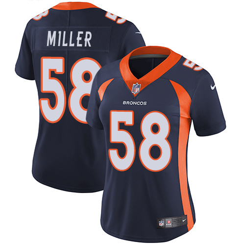 Women's Nike Denver Broncos #58 Von Miller Navy Blue Alternate Vapor Untouchable Elite Player NFL Jersey