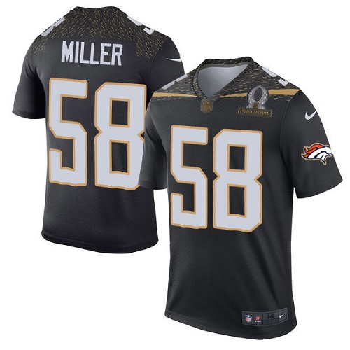 Men's Nike Denver Broncos #58 Von Miller Elite Black Team Irvin 2016 Pro Bowl NFL Jersey