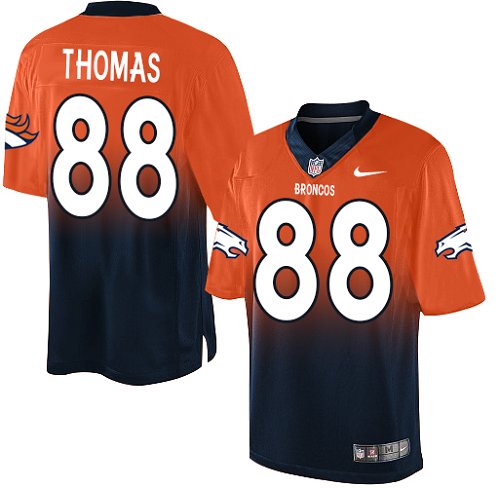 Men's Nike Denver Broncos #88 Demaryius Thomas Elite Orange/Navy Fadeaway NFL Jersey