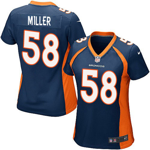 Women's Nike Denver Broncos #58 Von Miller Game Navy Blue Alternate NFL Jersey