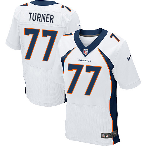 Men's Nike Denver Broncos #77 Billy Turner Elite White NFL Jersey