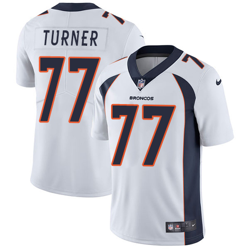 Men's Nike Denver Broncos #77 Billy Turner White Vapor Untouchable Limited Player NFL Jersey
