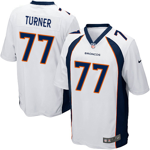 Men's Nike Denver Broncos #77 Billy Turner Game White NFL Jersey