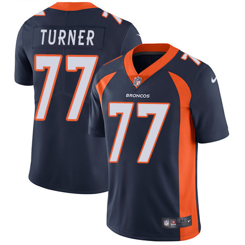 Men's Nike Denver Broncos #77 Billy Turner Navy Blue Alternate Vapor Untouchable Limited Player NFL Jersey