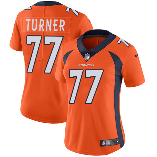 Women's Nike Denver Broncos #77 Billy Turner Orange Team Color Vapor Untouchable Elite Player NFL Jersey