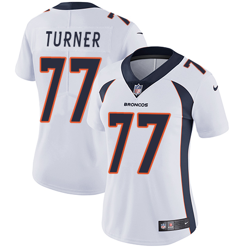 Women's Nike Denver Broncos #77 Billy Turner White Vapor Untouchable Elite Player NFL Jersey
