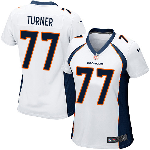 Women's Nike Denver Broncos #77 Billy Turner Game White NFL Jersey