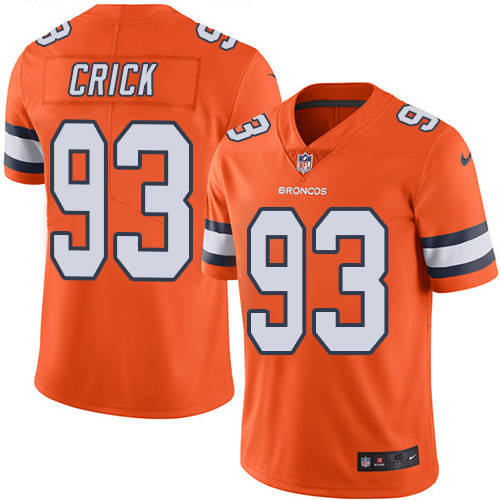 Men's Nike Denver Broncos #93 Jared Crick Elite Orange Rush Vapor Untouchable NFL Jersey