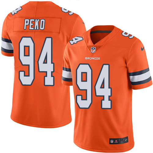Men's Nike Denver Broncos #94 Domata Peko Limited Orange Rush Vapor Untouchable NFL Jersey