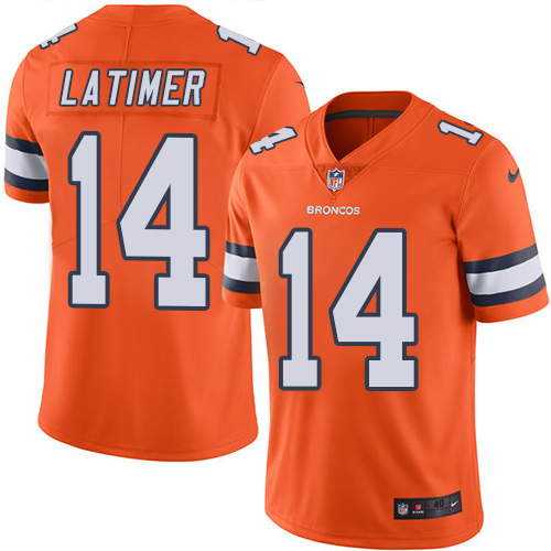 Men's Nike Denver Broncos #14 Cody Latimer Elite Orange Rush Vapor Untouchable NFL Jersey