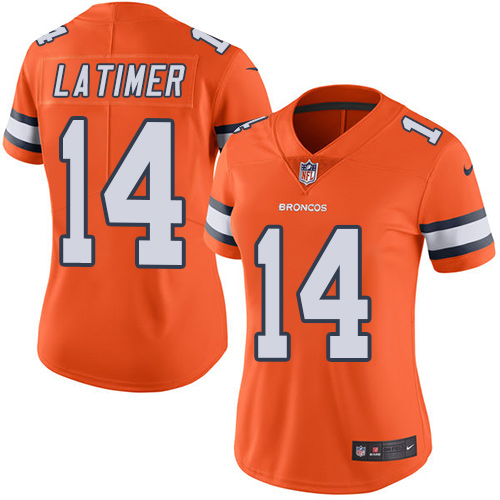 Women's Nike Denver Broncos #14 Cody Latimer Elite Orange Rush Vapor Untouchable NFL Jersey
