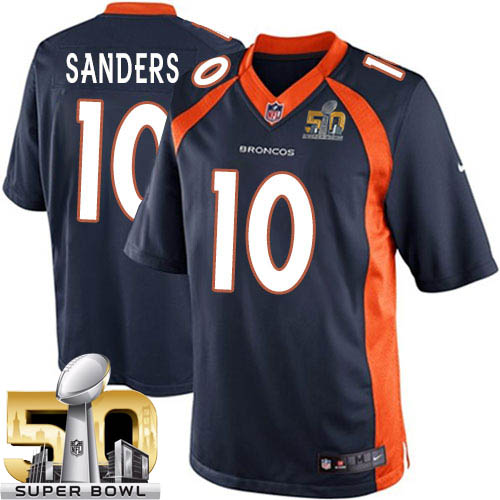 Men's Nike Denver Broncos #10 Emmanuel Sanders Limited Navy Blue Alternate Super Bowl 50 Bound NFL Jersey