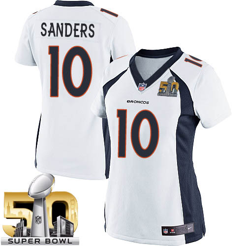 Women's Nike Denver Broncos #10 Emmanuel Sanders Elite White Super Bowl 50 Bound NFL Jersey