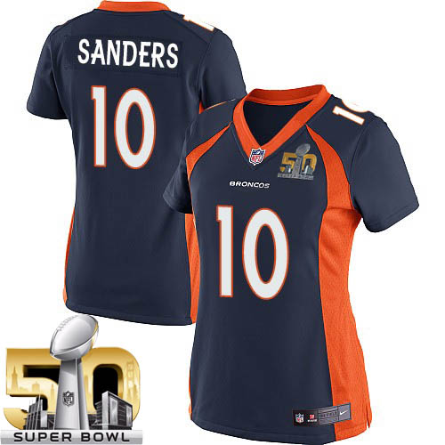 Women's Nike Denver Broncos #10 Emmanuel Sanders Elite Navy Blue Alternate Super Bowl 50 Bound NFL Jersey