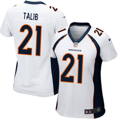 Women's Nike Denver Broncos #21 Aqib Talib Game White NFL Jersey