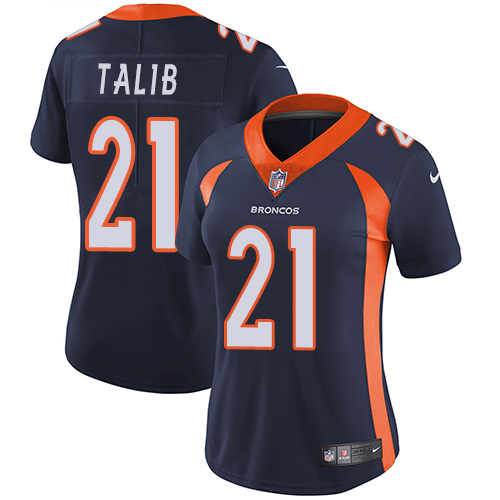 Women's Nike Denver Broncos #21 Aqib Talib Navy Blue Alternate Vapor Untouchable Elite Player NFL Jersey