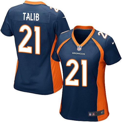 Women's Nike Denver Broncos #21 Aqib Talib Game Navy Blue Alternate NFL Jersey