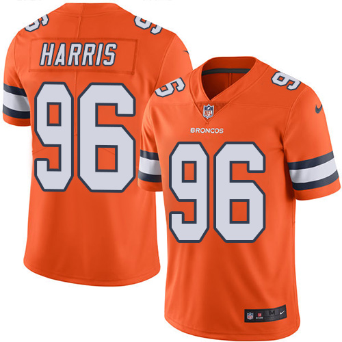Men's Nike Denver Broncos #96 Shelby Harris Limited Orange Rush Vapor Untouchable NFL Jersey