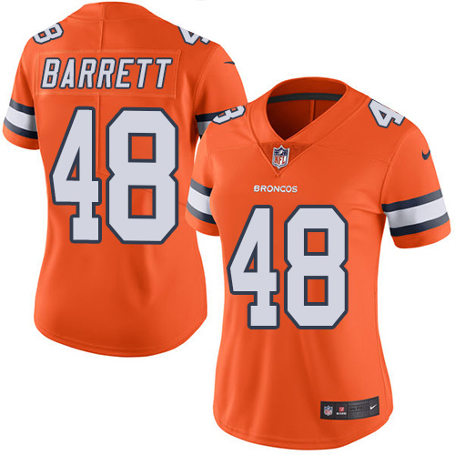 Women's Nike Denver Broncos #48 Shaquil Barrett Limited Orange Rush Vapor Untouchable NFL Jersey