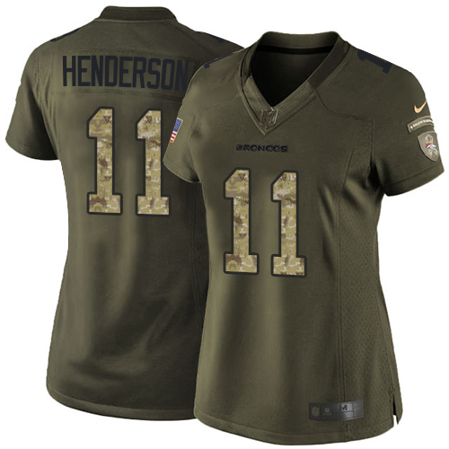 Women's Nike Denver Broncos #11 Carlos Henderson Limited Olive 2017 Salute to Service NFL Jersey