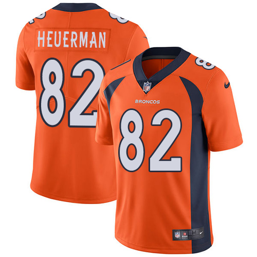 Men's Nike Denver Broncos #82 Jeff Heuerman Orange Team Color Vapor Untouchable Limited Player NFL Jersey