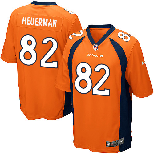 Men's Nike Denver Broncos #82 Jeff Heuerman Game Orange Team Color NFL Jersey