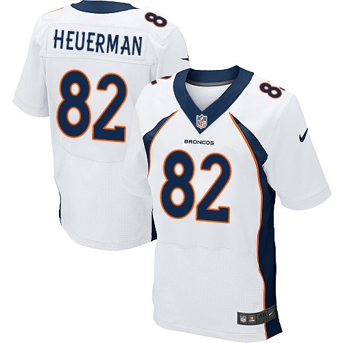 Men's Nike Denver Broncos #82 Jeff Heuerman Elite White NFL Jersey