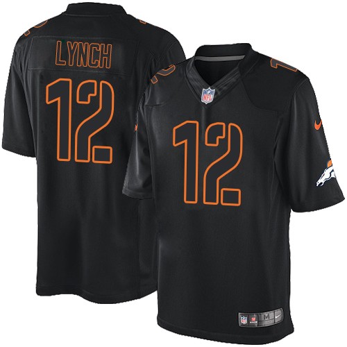 Men's Nike Denver Broncos #12 Paxton Lynch Limited Black Impact NFL Jersey