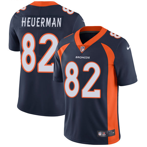Men's Nike Denver Broncos #82 Jeff Heuerman Navy Blue Alternate Vapor Untouchable Limited Player NFL Jersey