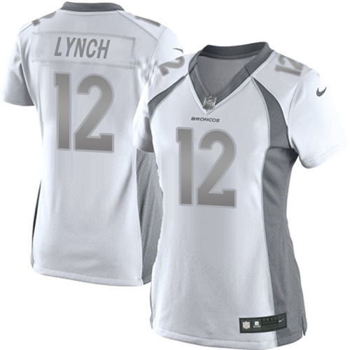 Women's Nike Denver Broncos #12 Paxton Lynch Limited White Platinum NFL Jersey