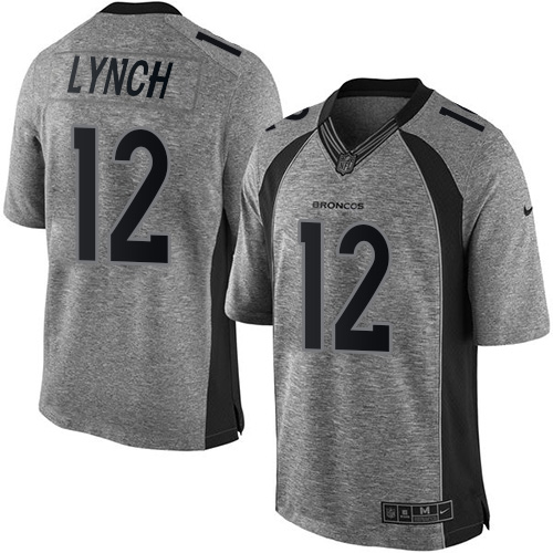 Men's Nike Denver Broncos #12 Paxton Lynch Limited Gray Gridiron NFL Jersey