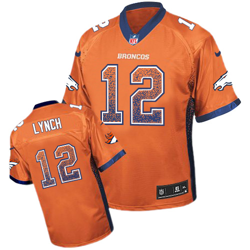 Men's Nike Denver Broncos #12 Paxton Lynch Elite Orange Drift Fashion NFL Jersey