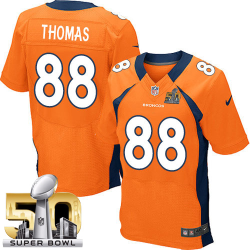 Men's Nike Denver Broncos #88 Demaryius Thomas Elite Orange Team Color Super Bowl 50 Bound NFL Jersey