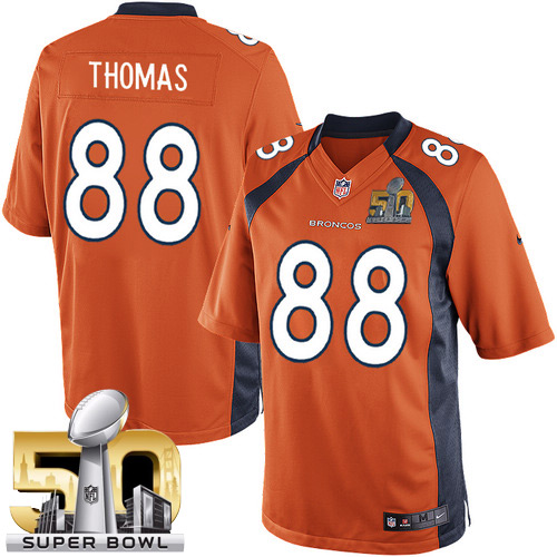 Men's Nike Denver Broncos #88 Demaryius Thomas Limited Orange Team Color Super Bowl 50 Bound NFL Jersey