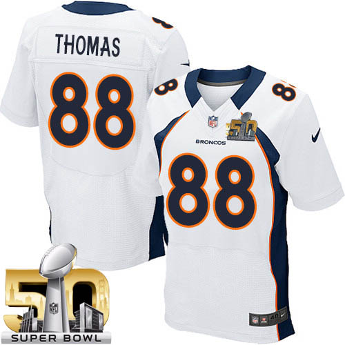 Men's Nike Denver Broncos #88 Demaryius Thomas Elite White Super Bowl 50 Bound NFL Jersey
