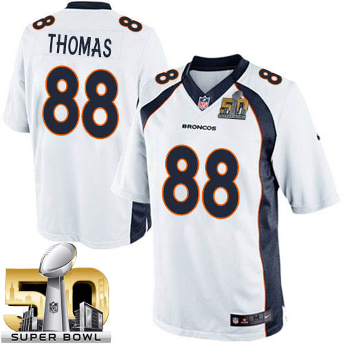 Youth Nike Denver Broncos #88 Demaryius Thomas Elite White Super Bowl 50 Bound NFL Jersey