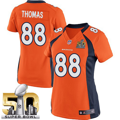 Women's Nike Denver Broncos #88 Demaryius Thomas Elite Orange Team Color Super Bowl 50 Bound NFL Jersey