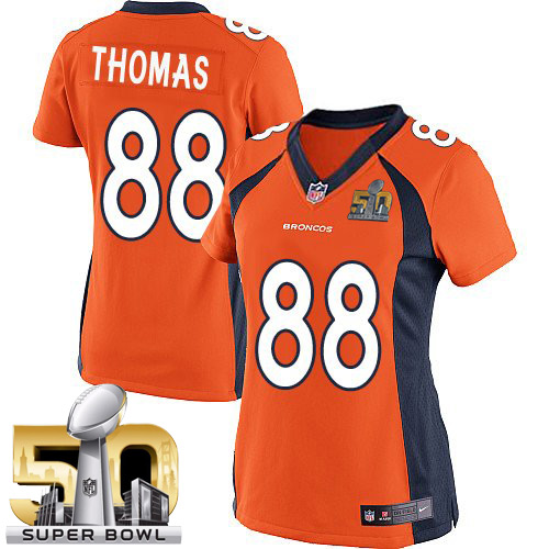 Women's Nike Denver Broncos #88 Demaryius Thomas Limited Orange Team Color Super Bowl 50 Bound NFL Jersey