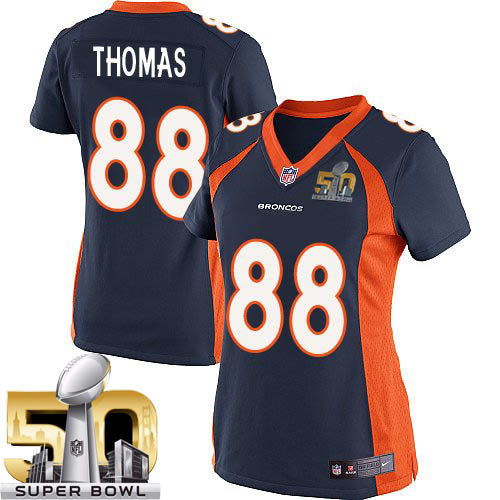 Women's Nike Denver Broncos #88 Demaryius Thomas Elite Navy Blue Alternate Super Bowl 50 Bound NFL Jersey