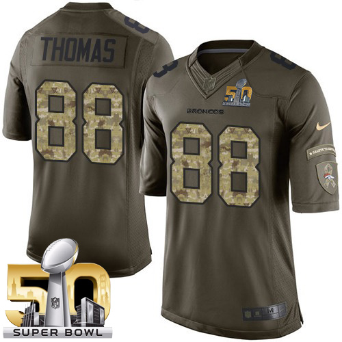 Men's Nike Denver Broncos #88 Demaryius Thomas Elite Green Salute to Service Super Bowl 50 Bound NFL Jersey