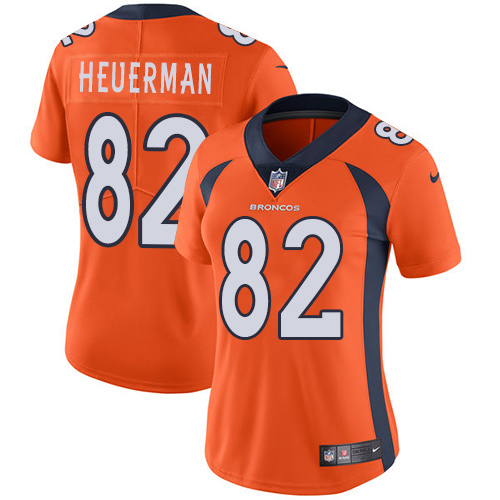 Women's Nike Denver Broncos #82 Jeff Heuerman Orange Team Color Vapor Untouchable Elite Player NFL Jersey