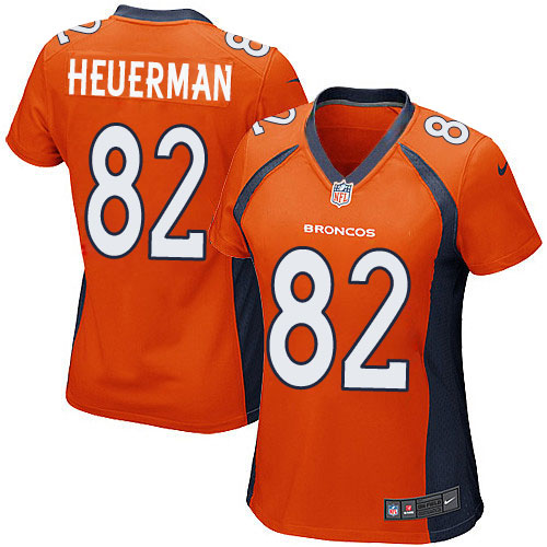Women's Nike Denver Broncos #82 Jeff Heuerman Game Orange Team Color NFL Jersey