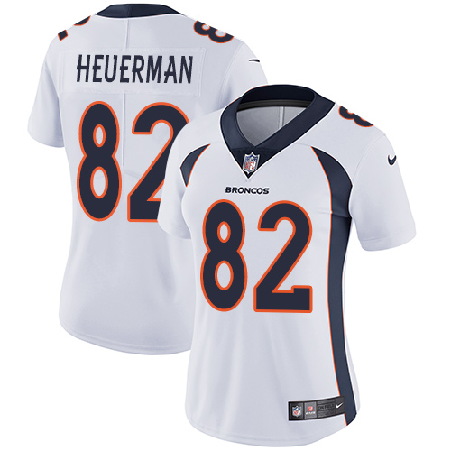 Women's Nike Denver Broncos #82 Jeff Heuerman White Vapor Untouchable Limited Player NFL Jersey