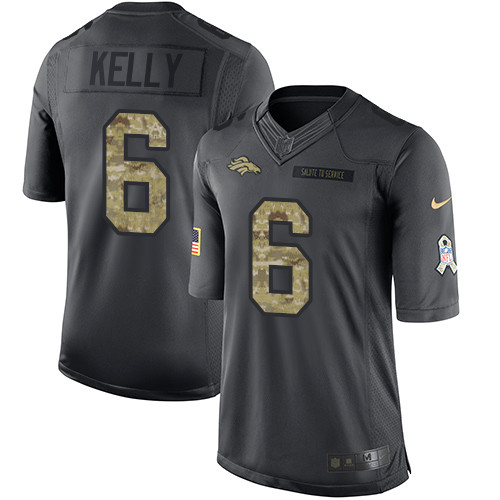 Men's Nike Denver Broncos #6 Chad Kelly Limited Black 2016 Salute to Service NFL Jersey