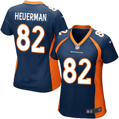 Women's Nike Denver Broncos #82 Jeff Heuerman Game Navy Blue Alternate NFL Jersey
