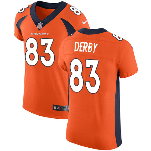 Men's Nike Denver Broncos #83 A.J. Derby Orange Team Color Vapor Untouchable Elite Player NFL Jersey