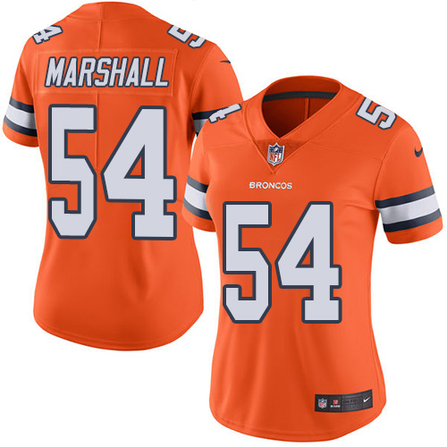 Women's Nike Denver Broncos #54 Brandon Marshall Elite Orange Rush Vapor Untouchable NFL Jersey