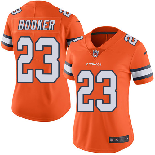 Women's Nike Denver Broncos #23 Devontae Booker Elite Orange Rush Vapor Untouchable NFL Jersey