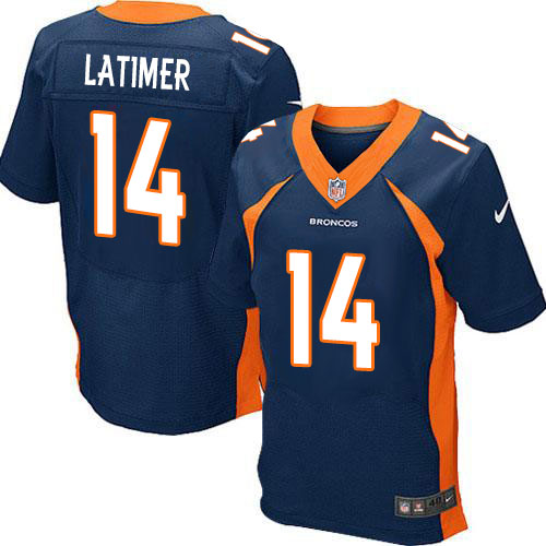 Men's Nike Denver Broncos #14 Cody Latimer Elite Navy Blue Alternate NFL Jersey